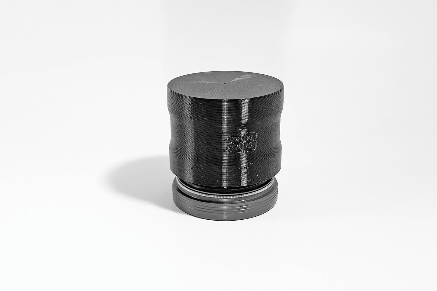 3D printed 38mm Compact Fork Seal Driver Tool with a new dust wiper ready for installation.