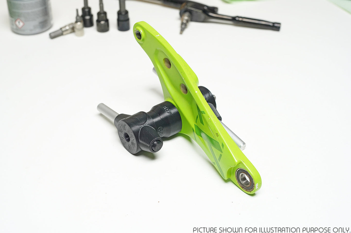 Suspension pivot maintenance preparation using our affordable and sturdy 3D printed Bearing Press Tools.