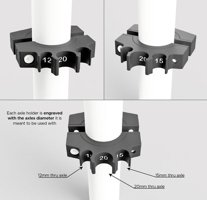 Our 3D printed Axle Holder has clear identifications to facilite its use in your workshop.
