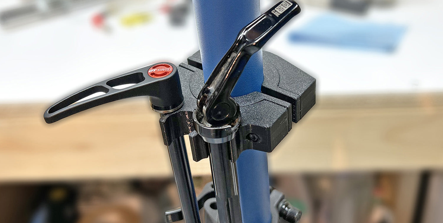 Our 3D printed Axle Holder will simplify your bike maintenance by holding your bike thru-axles.