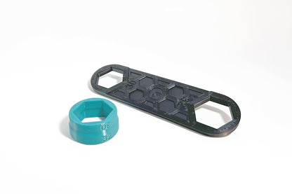 Our 3D printed Flat Spanner and Hand Socket Tools are available in our Teal Is Real color option.