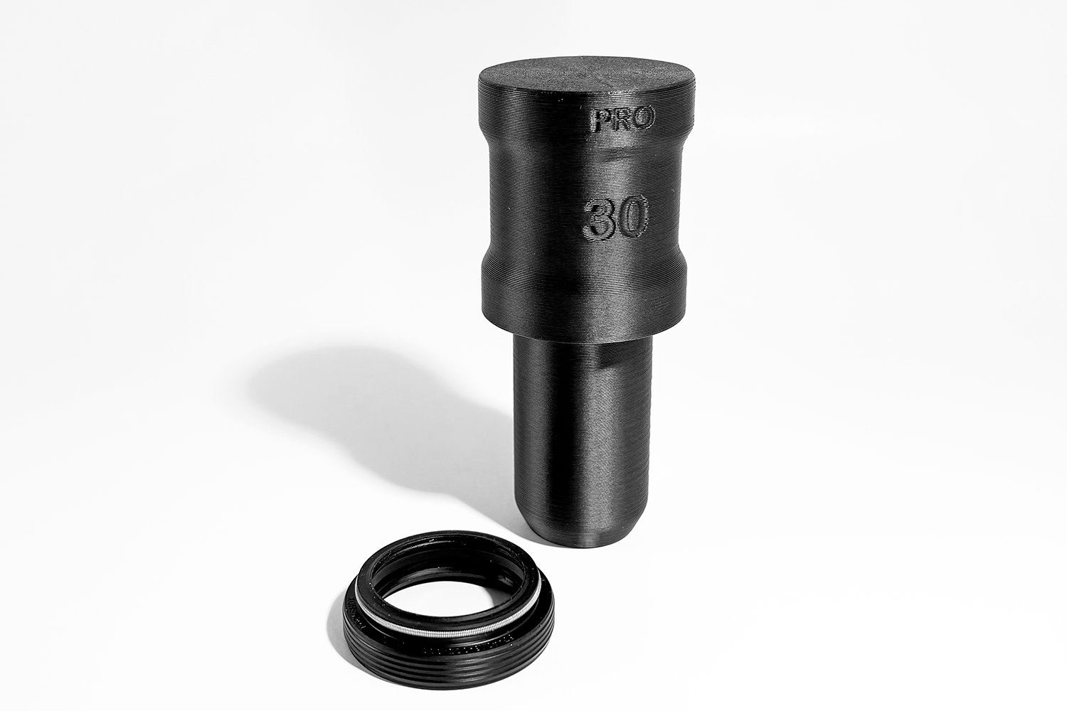 30mm Fork Seal Installation Tool - Carbon Fiber Composite for Professional Use.