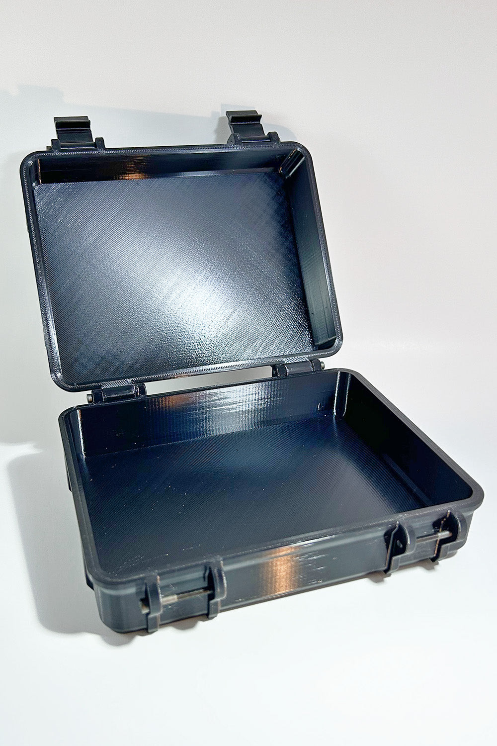 Our 3D printed Compact Toolbox Case is of 170 x 130 x 60mm (length, width and height) internal dimensions.