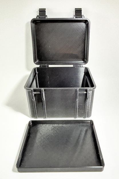 Our Standard Toolbox Case is of 170 x 130 x 130mm (length, width and height) of internal dimensions and comes with a tray.