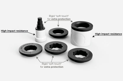 Our Wheel Hub Axle Removal Tool and Hub Support are made of high impact resistance and rigid "soft touch" materials.